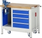 Preview: Werkbank mit Fahrgestell 8185, B1000xT700xH880mm, 4xSchublade-TA, 1xSSK