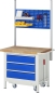 Preview: Werkbank mit Fahrgestell 8257, B1000xT700xH880mm, 3xSchublade-TA