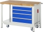 Preview: Werkbank mit Fahrgestell 8262, B1250xT700xH880mm, 4xSchublade-TA