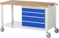 Preview: Fahrbare Werkbank 8262, B1500xT700xH880mm, 4xSchublade-TA