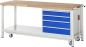 Preview: Werkbank mit Fahrgestell 8262, B2000xT700xH880mm, 4xSchublade-TA