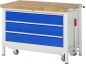 Preview: Werkbank mit Fahrgestell 8357, B1250xT700xH880mm, 3xSchublade-TA