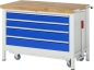 Preview: Werkbank mit Fahrgestell 8362, B1250xT700xH880mm, 4xSchublade-TA