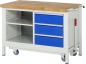 Preview: Werkbank mit Fahrgestell 8462, B1250xT700xH880mm, 3xSchublade-TA