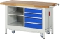 Preview: Werkbank mit Fahrgestell 8463, B1500xT700xH880mm, 4xSchublade-TA
