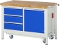 Preview: Werkbank mit Fahrgestell 8468, B1250xT700xH880mm, 3xSchublade-TA, 1xTür