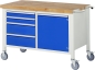 Preview: Fahrbare Werkbank 8470, B1250xT700xH880mm, 4xSchublade-TA, 1xTür