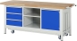 Preview: Werkbank mit Fahrgestell 8563, B2000xT700xH880mm, 3xSchublade-TA, 1xTür