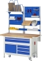 Preview: Werkbank mit Fahrgestell 8921, B1250xT700xH920mm, 7xSchublade-TA