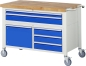 Preview: Fahrbare Werkbank 8922, B1250xT700xH920mm, 5xSchublade-TA, 1xTür