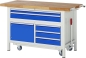 Preview: Werkbank mit Fahrgestell 8922, B1500xT700xH920mm, 5xSchublade-TA