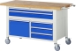 Preview: Fahrbare Werkbank 8922, B1500xT700xH920mm, 5xSchublade-TA, 1xTür