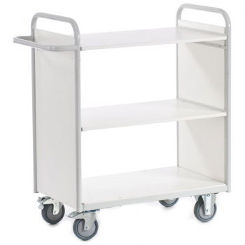 Preview: Regalwagen, 3 Ladeflächen und Seitenwänden, 150 kg Tragkraft