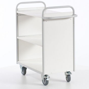 Preview: Regalwagen, 3 Ladeflächen und Seitenwänden, 150 kg Tragkraft, 800x500x1070 mm Ladeflächen