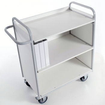 Preview: Regalwagen, 3 Ladeflächen und 3 Wände, 150 kg Tragkraft, 1000x490x1070 mm Ladeflächen