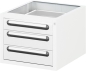 Preview: Unterbau-Container mit 3 Schubladen, B480xT600xH395mm, RAL7035/RAL7035