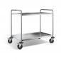 Preview: Edelstahl Servierwagen, 2 Borde, Ladefl. 1000x600mm, Tragkr. 120kg, SW 10x6-2B