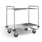 Preview: Edelstahl Servierwagen, 2 Borde, Ladefl. 1000x600mm, Tragkr. 160kg, SW 10x6-5B
