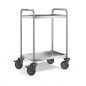 Preview: Edelstahl Servierwagen, 2 Borde, SW 6x4-2-2