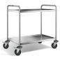 Preview: Edelstahl Servierwagen, 2 Etagen, Ladefl. 900x550mm, Tragkr. 120kg, SW 9x6-2
