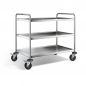 Preview: Edelstahl Servierwagen, 3 Borde, Ladefl. 1000x600mm, Tragkr. 120kg, SW 10x6-3B