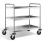 Preview: Edelstahl Servierwagen, 3 Borde, Ladefl. 900x550mm, Tragkr. 120kg, SW 9x6-3