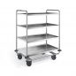 Preview: Servierwagen 4 Borde Edelstahl, Ladefl. 1000x600 mm, SW 10x6-4