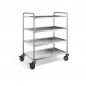 Preview: Edelstahl Servierwagen, 4 Borde, SW 10x6-4B-2