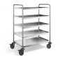 Preview: Edelstahl Servierwagen, 5 Borde, SW 9x6-5-2