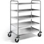 Preview: Edelstahl Servierwagen, 5 Borde, SW 9x6-5