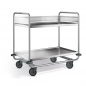 Preview: Edelstahl-Tischwagen, 2 Borde, Ladefläche 1000x600 mm, 160 kg Tragkraft