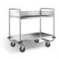 Preview: Edelstahl Tischwagen, 2 Etagen, Ladefläche 1000x600mm, Tragkraft 160 kg,  ARW 10x6-2