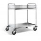 Preview: Edelstahl Tischwagen, 2 Etagen, Ladefläche 900x550 mm, Tragkraft 120 kg, ARW 9x6-2