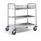 Preview: Edelstahl Tischwagen, 3 Etagen, 120 kg Tragkraft, Ladefl. 900x550 mm, ARW 9x6-3