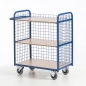Preview: Etagenwagen mit 3 Ladeflächen und 3 Gitterwänden, 150 kg Tragkraft, 800x490 mm LxB