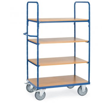 Preview: Etagenwagen mit Böden 600 kg, mit 4 Böden aus Holz