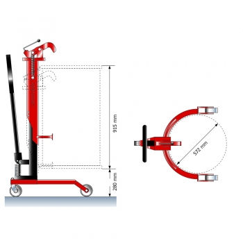 Preview: Fasstransporter 250 kg - Zeichnung