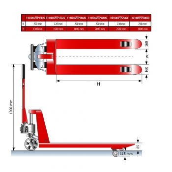 Preview: Gabelhubwagen 1101045PTP30020 Technik
