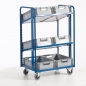 Preview: Kommissionierwagen für Euronorm-Kästen mit Kästen, 200 kg Tragkraft, 820x620 mm LxB
