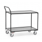 Preview: Leichte Tischwagen in Anthrazitgrau (RAL 7016) mit 2 Böden aus Holz, 300 kg