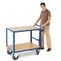 Preview: Tischwagen, 2 Ladeflächen, Totmannbremse, Tragkraft 500 kg, 1200 x 800 mm