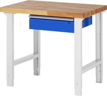 Werkbank höhenverstellbar 7001A1, B1000xT700xH790-1140mm, 1xSchublade-TA