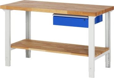 Werkbank höhenverstellbar 7001A7, B1500xT700xH790-1140mm, 1xSchublade-TA