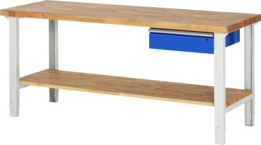 Werkbank höhenverstellbar 7001A7, B2000xT700xH790-1140mm, 1xSchublade-TA