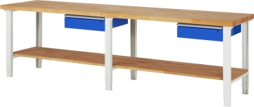 Werkbank höhenverstellbar 7001A7, B3000xT700xH790-1140mm, 2xSchublade-TA