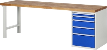 Werkbank 7511A1, B2500xT700xH890mm, 5xSchublade-TA