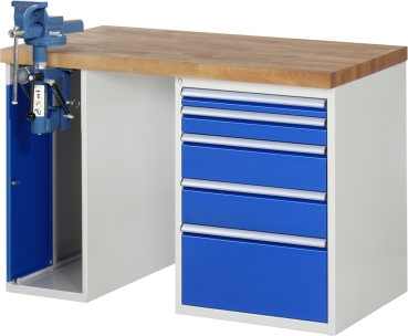 Werkbank 7511A2, B1250xT700xH890mm, 5xSchublade-TA, 1xSSKL