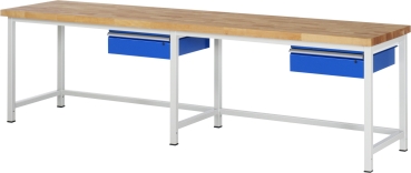 Werkbank höhenverstellbar 8001A1, 3000xT700xH840-1040mm, 2xSchublade-TA