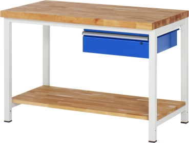 Werkbank höhenverstellbar 8001A7, B1250xT700xH840-1040mm, 1xSchublade-TA