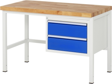 Werkbank höhenverstellbar 8125A1, B1250xT700xH840-1040mm, 2xSchublade-TA